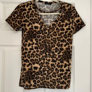 BLVD Animal Print Chocker Cut T shirt